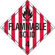 Labelmaster Z-EZ13 Flammable Solid Hazmat Placard, Worded, E-Z Removable Vinyl (Pack of 25)