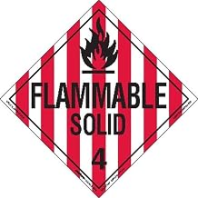 Labelmaster Z-EZ13 Flammable Solid Hazmat Placard, Worded, E-Z Removable Vinyl (Pack of 25)