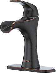 Pfister Jaida Bathroom Sink Faucet, Single Control, 1-Handle, Single Hole, Tuscan Bronze Finish, LF042JDYY