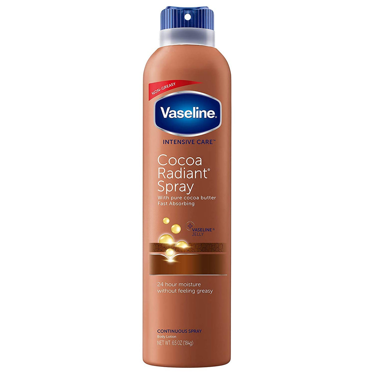 Body Spray Lotion Moisturizer For Dry Skin by Vaseline – 6.5 Ounce (Pack of 6), Cocoa Radiant, Pack of 6