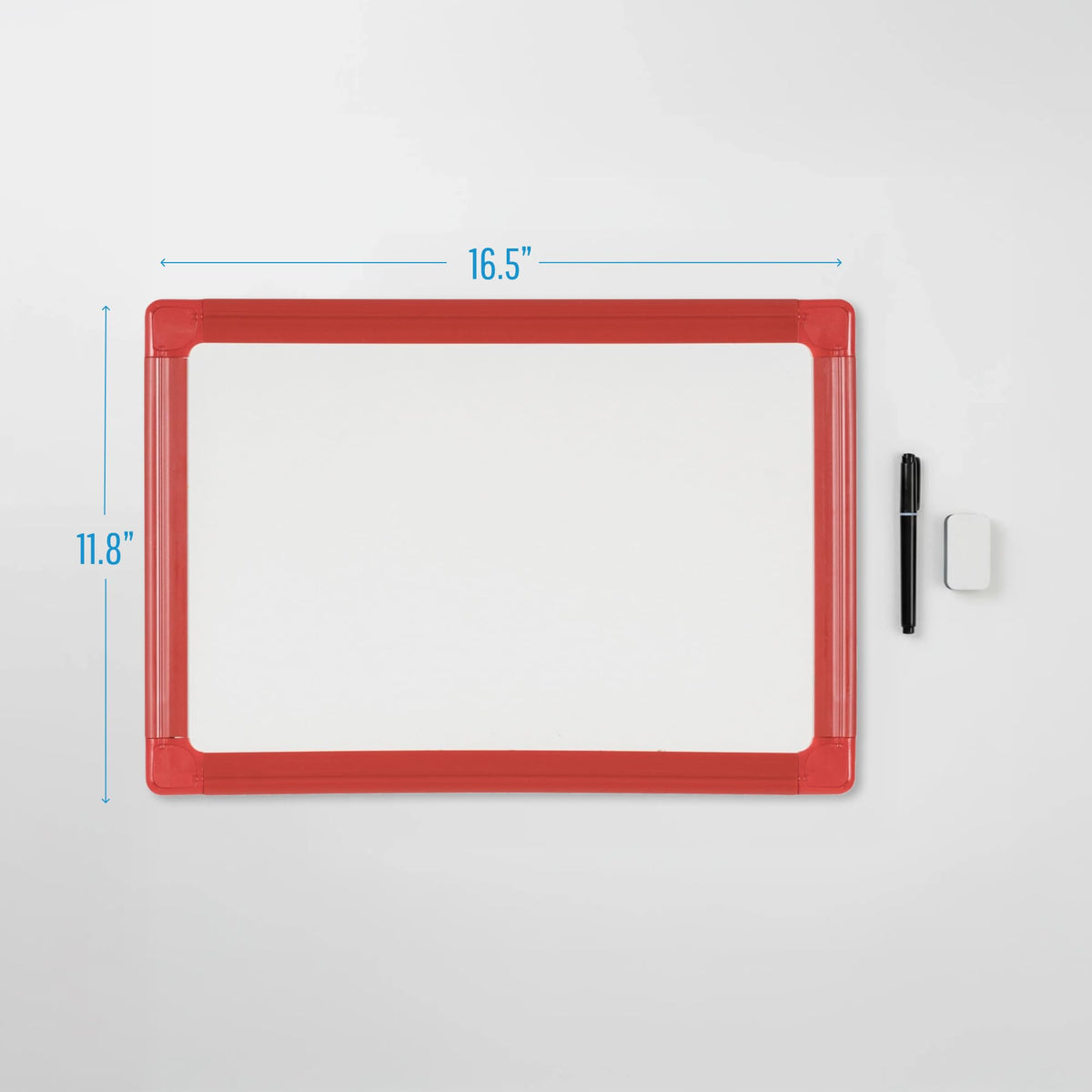 Schoolmate Small Dry Erase Lap Whiteboard by MasterVision – 16" x 12", Red, Model MB8139206