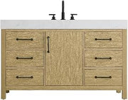 Elegant Kitchen and Bath 54" Single Bathroom Vanity in Honey Brown