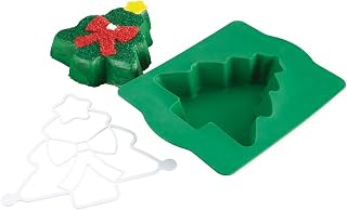 Chicago Metallic Silicone Christmas Tree Cake Pan and Stencil