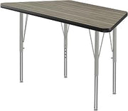 Correll 24x48 Top Bar Stool/Standing Trapezoid Activity Table in Driftwood