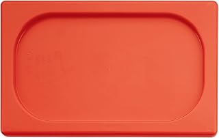 PADERNO World Cuisine 20 7/8 inches by 12 3/4 inches Red Polypropylene Hotel Food Pan Lid - 1/1