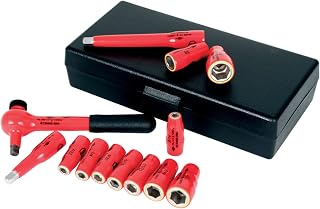 Wiha 31390 1/4-Inch Drive Socket Set, Inch, Insulated, 13 Piece