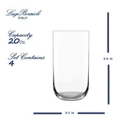 Sublime Highball Glasses by Luigi Bormioli – 20 Oz., 20 fluid_ounces, Glass, Clear, Pack of 4
