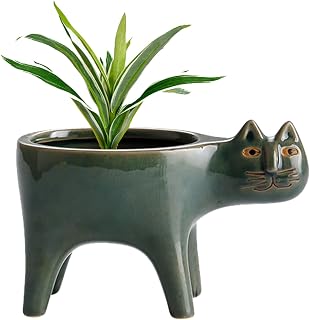 Cat Flower Pot,Cat Planters,Succulent Planter Cats Pots,Ceramic Animal Planter,Cats Planters for Indoor Plants for Indoor Home Decor,Office Desk or Kitchen Windowsill,Perfect Plant Gift (E)