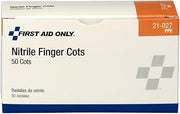 First Aid Only 21-027 Nitrile Latex Free Finger Cots, First Aid Kit Refill Supplies for Business, Food Service, and Home, Box of 50