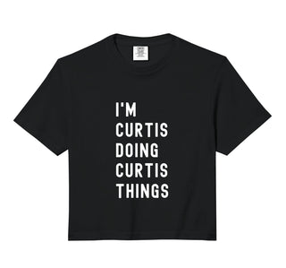 I'm Curtis Doing Curtis Things Comfort Colors Crop Top by Being Curtis Birthday Name Funny – Cotton, Beige, Model 6Y1P2T1JS4R