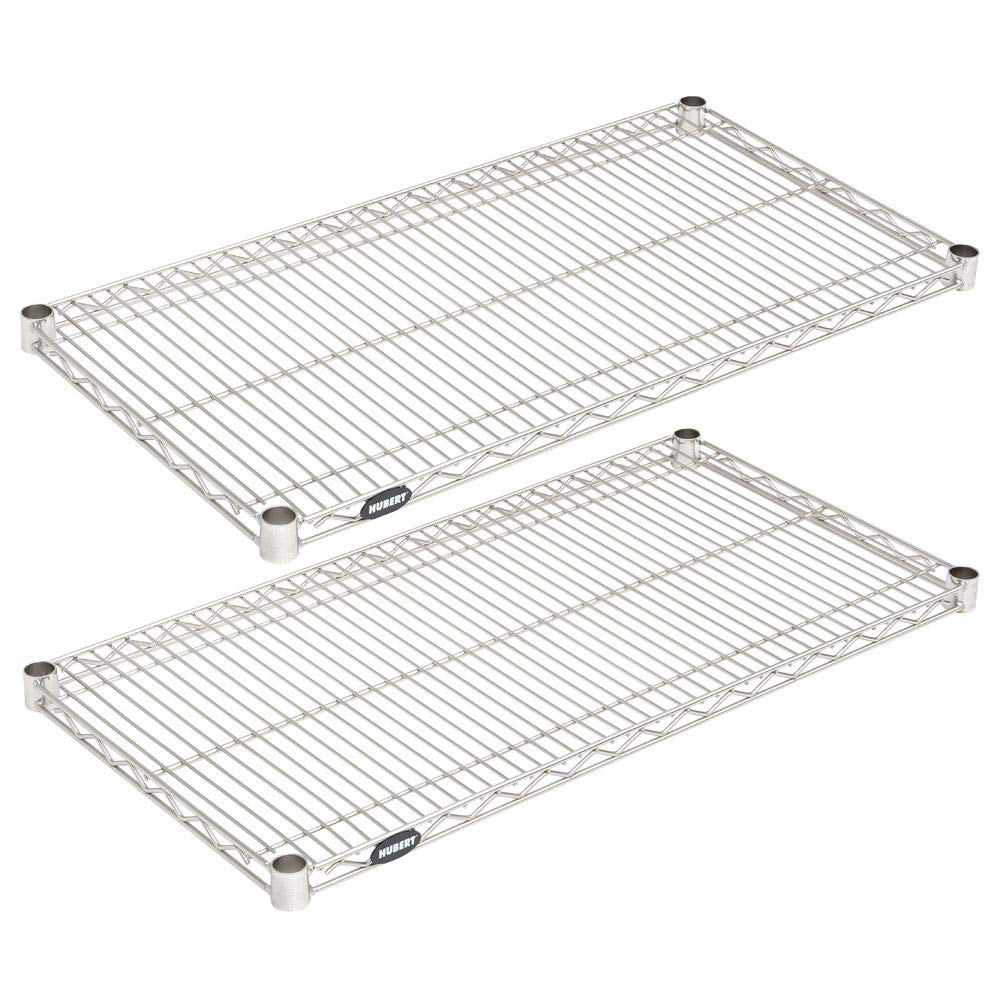 Soft Silver Wire Shelf Pack - 36" L x 18" D x 1" H by HUBERT – Alloy Steel, Silver, Pack of 2, Model A1836-TA
