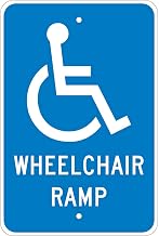 NMC TM86J Aluminum Sign, Wheel Chair Ramp.080 Mil Thick, Lot of 1