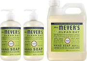 Mrs. MEYER'S CLEAN DAY Liquid Hand Soap Variety Pack (Lemon Verbena) – 12.5 Fl Oz x 2 + 33 Fl Oz Refill, 1 CT