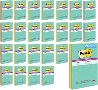 Post-it 4645-3SSAN24PK Super Sticky Notes, 4 in x 6 in, 24 Pack
