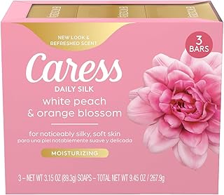 Caress Beauty Bar Soap For Noticeably Silky Soft Skin Daily Silk Extract and Floral Oil Essence 3.15 oz 3 Bars