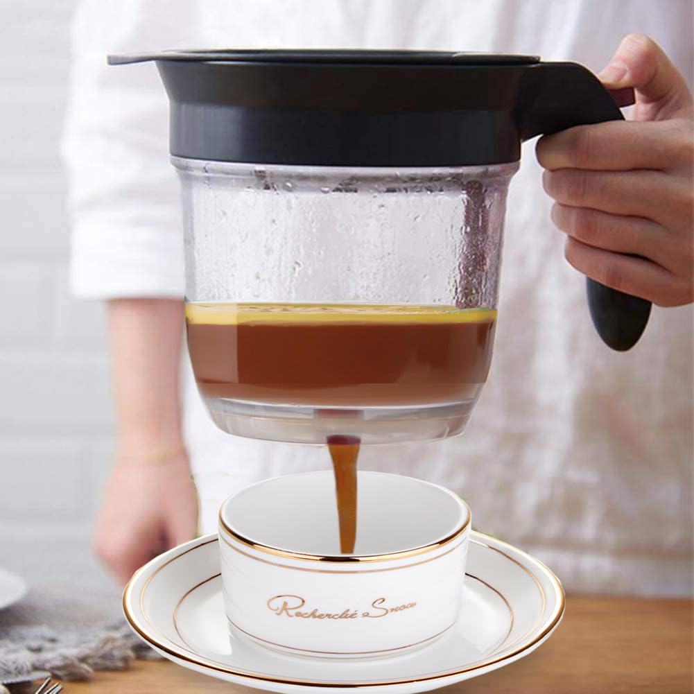 HSZJsto Fat Separator, 4-Cup Bottom Release, Clear Plastic