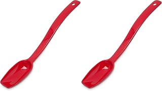 Carlisle FoodService Products Plastic Solid Spoon, 9 Inches, Red (Pack of 2)