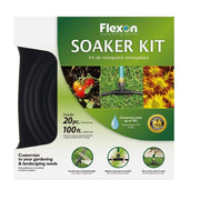 WS100KITCN 20-Piece Soaker Hose Kit by Flexon – 100 Feet, Polyvinyl Chloride (PVC), Black, Model WSKIT100CN