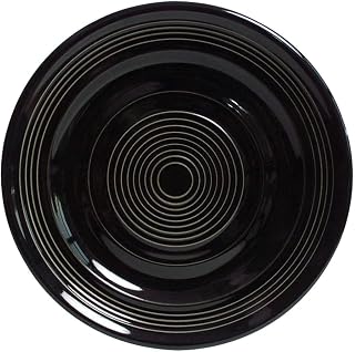 Tuxton China CBA-074 Plate, 7-1/2" Diameter, Round, Wide Rim, Microwave and Dishwasher Safe, Oven Proof, Fully Vitrified, Ceramic, Concentrix, Black, Pack of 24