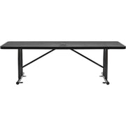 8'L Rectangular Steel Dining Table by Global Industrial – Steel, Black, Model 277570BK