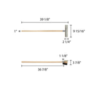 37" long wood handle pizza oven brush by Thunder Group – Hardwood, White, Model WDPB037