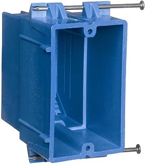 Carlon BH122A-UPC Switch/Outlet Box, New Work, 1 Gang, 3-7/8-Inch Length by 2-3/8-Inch Width by 3-3/4-Inch Depth, Blue
