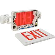Combo LED Emergency Exit Sign by Global Industrial – 2.95"L x 8.4"W x 8"H, Plastic, Red, Model JLEC2RW