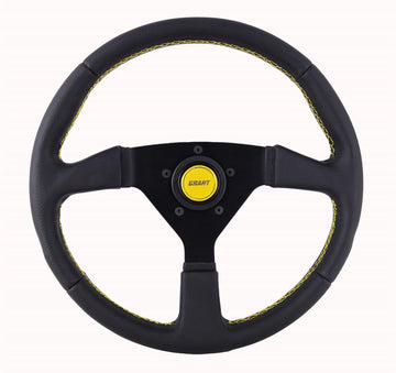 Steering Wheel 13.75in Wrapped w/Yellow by Grant – Model GRT627