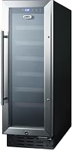 Summit 12” Glass Door Built-In Wine Cellar, 21 Bottle Wine Refrigerator- SWC1224B
