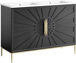 Modway Awaken Bathroom Vanity Cabinet, 48", White Black