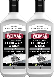 Weiman Stainless Steel Sink and Pots & Pans Cleaner and Polish - 2 Pack
