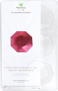 Martellato 20U503 Clear Polycarbonate Chocolate Mold with 6 Egg-Base Cavities 68mm x 68mm x 5.5mm High