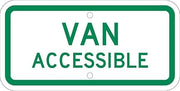 NMC Traffic Sign, Van Accessible, 6" X 12", White, TMAS11J