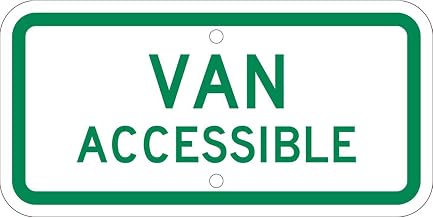 NMC Traffic Sign, Van Accessible, 6" X 12", White, TMAS11J