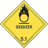 Labelmaster HMSL110 Oxidizer Worded Label, PVC-Free Film, Hazmat, 4" x 4" (Pack of 500)