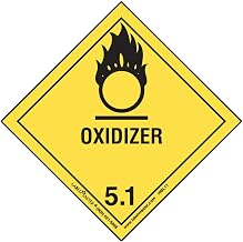 Labelmaster HMSL110 Oxidizer Worded Label, PVC-Free Film, Hazmat, 4" x 4" (Pack of 500)