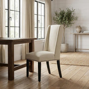 Beige Fabric Dining Chair with Comfortable Backrest by Furnifact – Beige