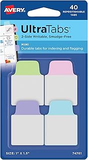 Avery Mini Ultra Tabs, 1" x 1.5" Repositionable, 2880 Tabs