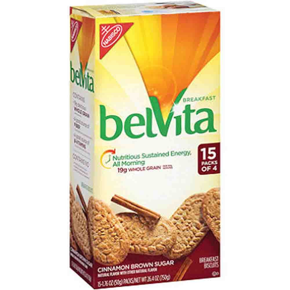 Cinnamon Brown Sugar Breakfast Biscuits - 1.76 oz. - 15 ct. by Belvita – 8.8 oz", brown