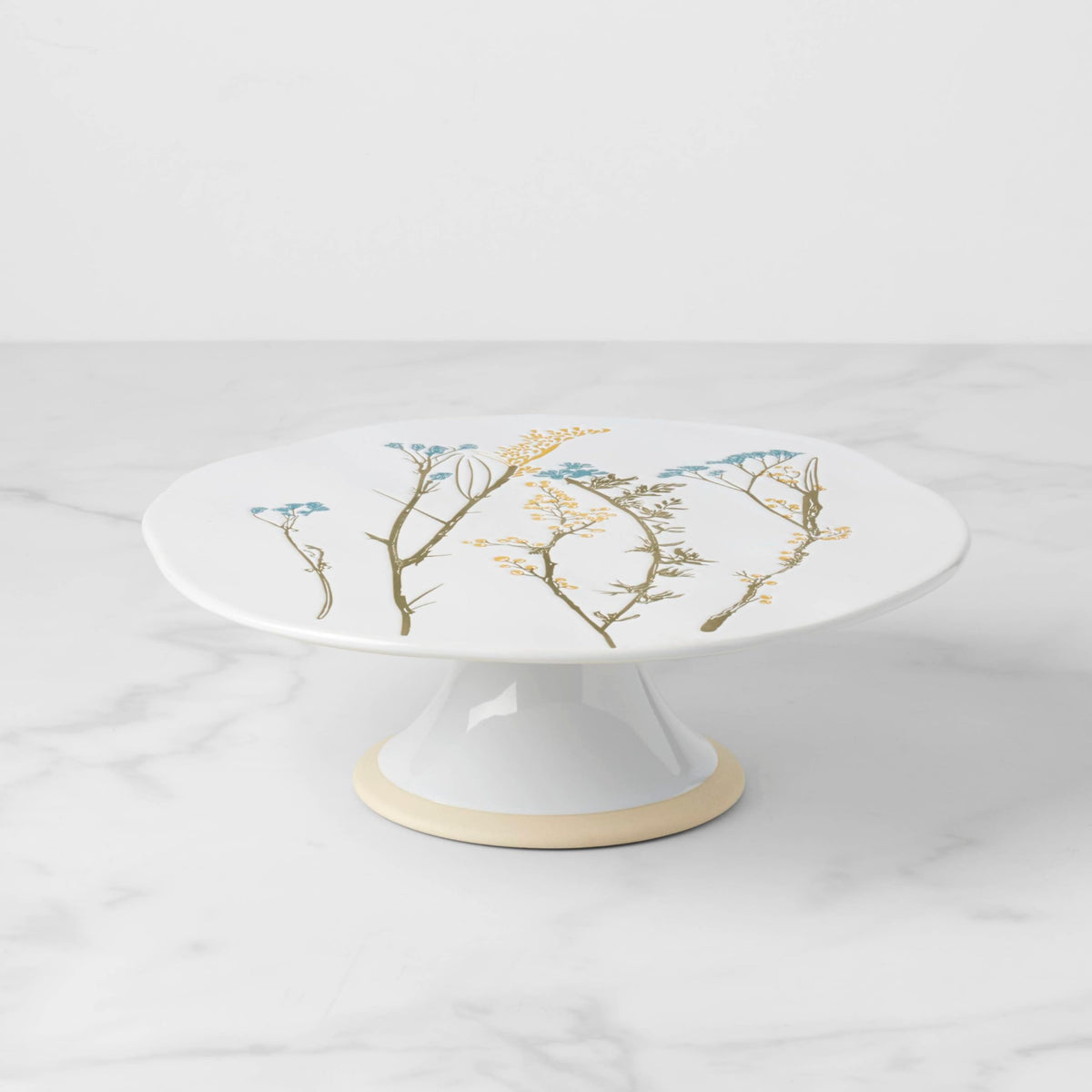 Wildflowers Cake Plate by Lenox – 1 Count, Stoneware, White, Model 896610