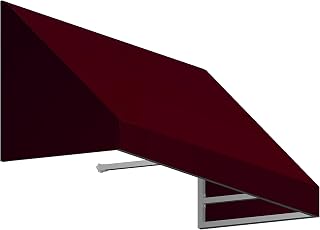 Awntech 3' New Yorker (40.5"-31"-24") Fixed Awning with Rigid Valance, Burgundy