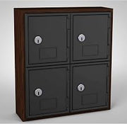 Cell Phone Locker by United Visual – Small, Wood/ABS Plastic, Walnut/Black Door, Model UVQ1030