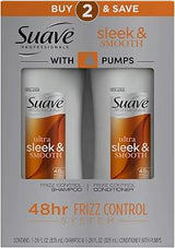 Suave HAIR Professionals Sleek Shampoo And Conditioner With Pump, 28 Ounce