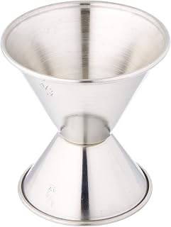 Winco 3/4 oz / 1 1/2 oz Stainless Steel Jigger | Foodservice, Great for Drink Measuring, Mixed Drinks and Bar Service