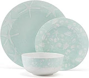 Pfaltzgraff Venice 12 Piece Outdoor Melamine Dinnerware Set, Service for 4,Teal