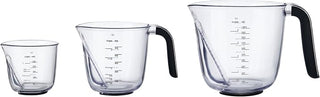 KitchenAid Angled Universal Measuring Jugs, Set of 3 Plastic Kitchen Jugs for Cooking and Baking, Black, 250ml, 500ml and 1000ml Measures