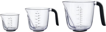 KitchenAid Angled Universal Measuring Jugs, Set of 3 Plastic Kitchen Jugs for Cooking and Baking, Black, 250ml, 500ml and 1000ml Measures