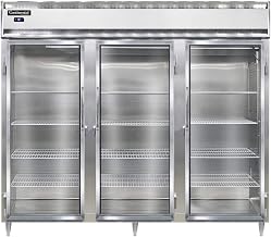 DL3RE-GD Designer Line Extra-Wide Three Section Reach In Glass Door Refrigerator, 85-1/5"W