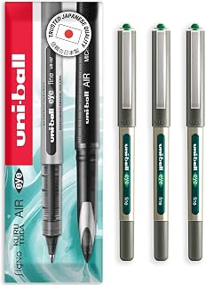 EYE UB-157 Rollerball Pen GREEN [Pack of 3] Medium 0.7mm Ball by Uni-ball