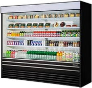 Turbo Air TOM-96EB-N Commercial Black Vertical Open Air Display Merchandiser, 45.2 cu. ft.